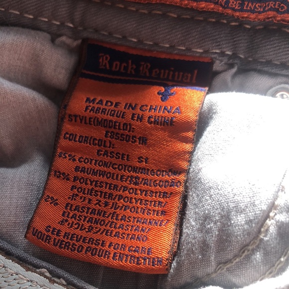 26” Gray Skinny Cassel Rock Revival Pants - Picture 6 of 7